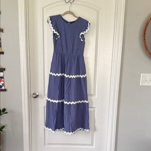 Blue Dress with White Trim
